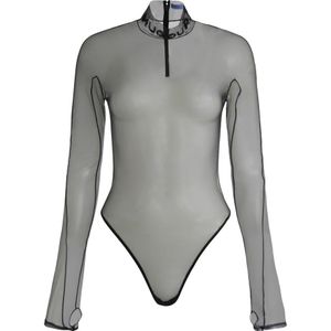 Mugler, Dames, Tops, Zwart, Maat: S Katoen,