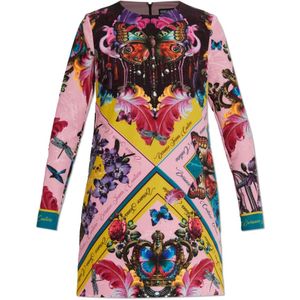 Versace Jeans Couture, Dames, Jurken, Veelkleurig, Maat: XS Leer,