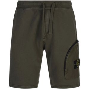 Stone Island, Heren, Korte broeken, Groen, Maat: M Katoen,