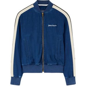 Palm Angels, Dames, Sweatshirts & Hoodies, Blauw, Maat: S Katoen,