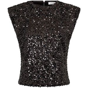 Co'Couture, Dames, Tops, Zwart, Maat: XS Leer,