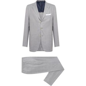 Kiton, Heren, Pakken, Grijs, Maat: 3XL Kasjmier,