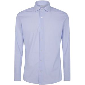 Tintoria Mattei 954, Heren, Overhemden, Blauw, Maat: 2XL