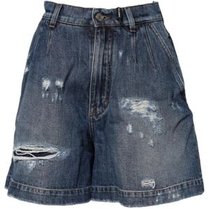 Dolce & Gabbana, Dames, Korte broeken, Blauw, Maat: XS Denim,