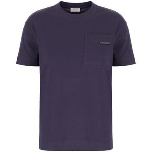 Brunello Cucinelli, Dames, Tops, Blauw, Maat: S Katoen,