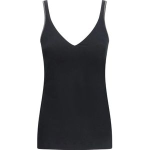 Brunello Cucinelli, Dames, Tops, Zwart, Maat: XS Katoen,