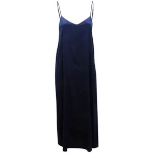Emma&Gaia, Dames, Jurken, Blauw, Maat: S Zijde,