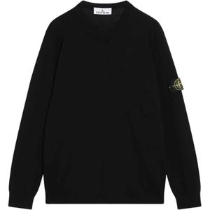 Stone Island, Heren, Truien, Zwart, Maat: L Wol,