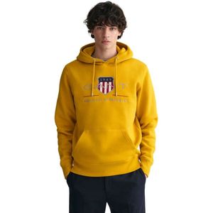 Gant, Heren, Sweatshirts & Hoodies, Geel, Maat: 2XL Katoen,