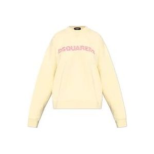 Dsquared2 Sweatshirt met Logo , Yellow , Dames , Maat: M