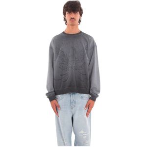 Diesel, Heren, Sweatshirts & Hoodies, Grijs, Maat: L Katoen,