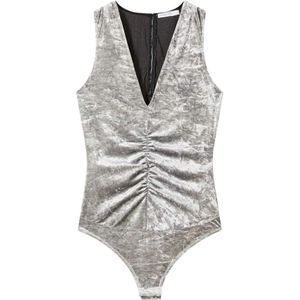 Patrizia Pepe, Dames, Tops, Grijs, Maat: XS Polyamide,