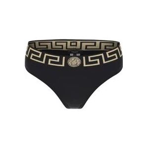 Versace Bikinibroekje met Greca-band , Black , Dames , Maat: S