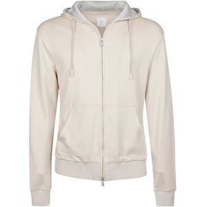 Eleventy, Heren, Sweatshirts & Hoodies, Beige, Maat: S Katoen,