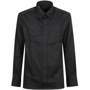 Tom Ford, Heren, Overhemden, Zwart, Maat: 3XL Katoen,