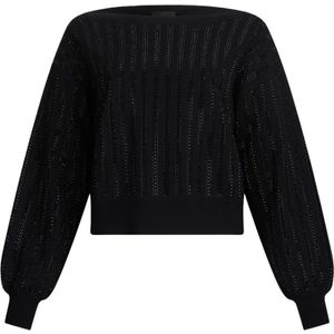 Liu Jo, Dames, Truien, Zwart, Maat: XS Viscose,