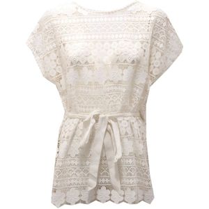 Ermanno Scervino, Dames, Blouses & Shirts, Wit, Maat: M Katoen,