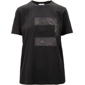 Elisabetta Franchi, Dames, Tops, Zwart, Maat: XS Katoen,