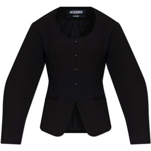 Jacquemus, Dames, Jassen, Zwart, Maat: 3XS Katoen,