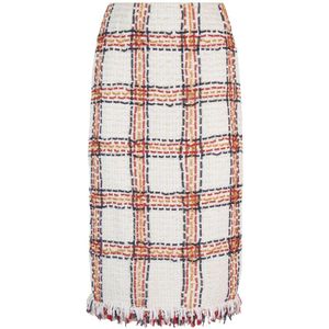 Elisabetta Franchi, Dames, Rokken, Veelkleurig, Maat: S Tweed,