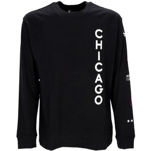 Nike Chicago Bulls Longsleeve T-shirt , Black , Heren , Maat: XL