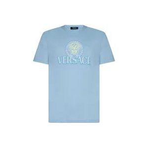 Versace Medusa Print Polos en T-shirts , Blue , Heren , Maat: XL