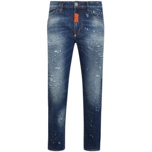 Philipp Plein, Heren, Jeans, Blauw, Maat: W29 Leer,
