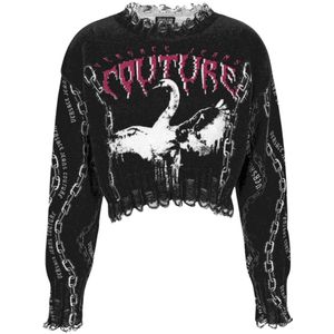 Versace Jeans Couture, Dames, Truien, Zwart, Maat: S