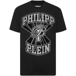 Philipp Plein, Heren, Tops, Zwart, Maat: S Katoen,