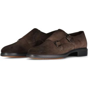 Santoni Fluwelen Monks met Gespen , Brown , Heren , Maat: 41 EU