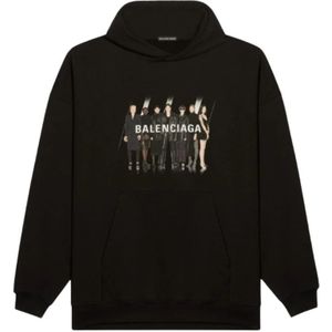 Balenciaga, Heren, Sweatshirts & Hoodies, Zwart, Maat: 2XS Katoen,