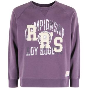 Roy Roger's, Heren, Sweatshirts & Hoodies, Paars, Maat: S Katoen,