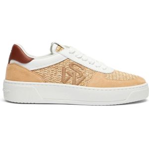 Stuart Weitzman - Courtside Logo Sneaker - Beige - Dames - Suède