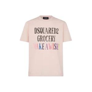 Dsquared2 T-Hemden , Pink , Heren , Maat: 2XL
