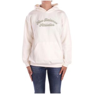 New Balance, Dames, Sweatshirts & Hoodies, Beige, Maat: S Katoen,