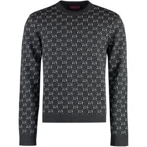 Gucci - Schaduw Jacquard - Wollen Trui - Grijs - Heren