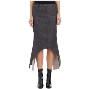 Courrèges, Dames, Rokken, Grijs, Maat: W27 Denim,