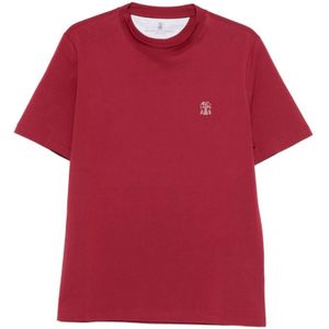 Brunello Cucinelli, Heren, Tops, Rood, Maat: S Katoen,