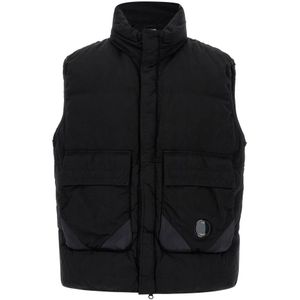 C.p. Company, Heren, Jassen, Zwart, Maat: L Leer,