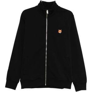Maison Kitsuné, Heren, Sweatshirts & Hoodies, Zwart, Maat: M Katoen,