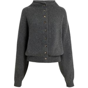 Khaite - Hoge Hals Cardigan - Grijs - Kasjmier