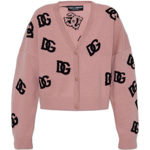 Dolce & Gabbana, Dames, Truien, Roze, Maat: S Wol,