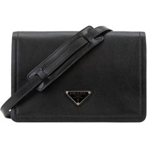 Prada, Dames, Tassen, Zwart, Maat: ONE Size Leer,