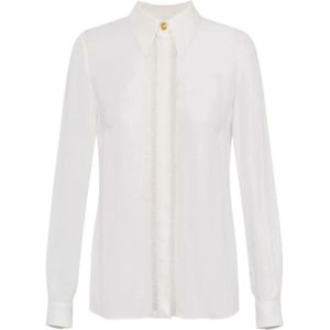 Elisabetta Franchi, Dames, Blouses & Shirts, Beige, Maat: L Zijde,