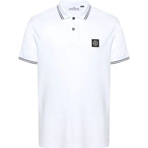 Stone Island, Heren, Tops, Wit, Maat: M Katoen,