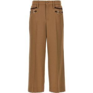 Gucci, Dames, Broeken, Bruin, Maat: XS Katoen,
