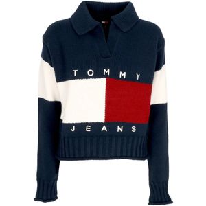 Tommy Hilfiger, Dames, Truien, Blauw, Maat: XS Wol,