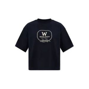Woolrich Oversized T-shirt , Blue , Dames , Maat: L