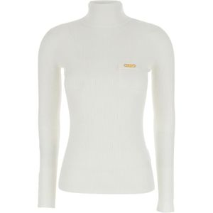 Elisabetta Franchi, Dames, Truien, Beige, Maat: L