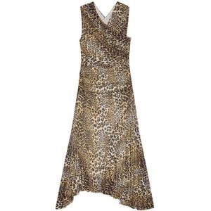 Ganni, Dames, Jurken, Bruin, Maat: S